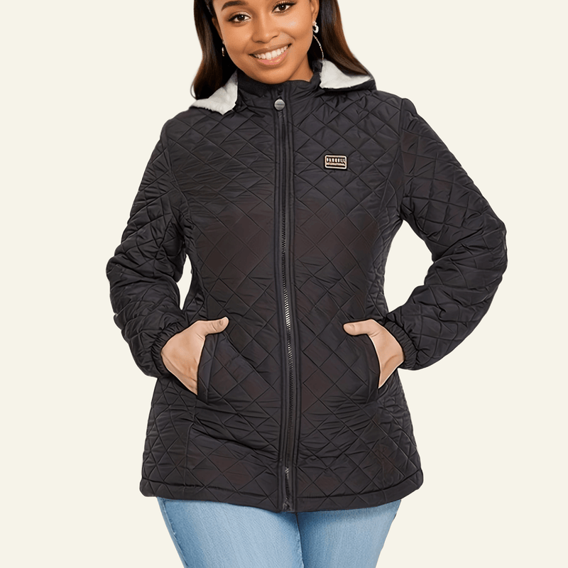 LM | Elegant oversized quilted jacket with hood