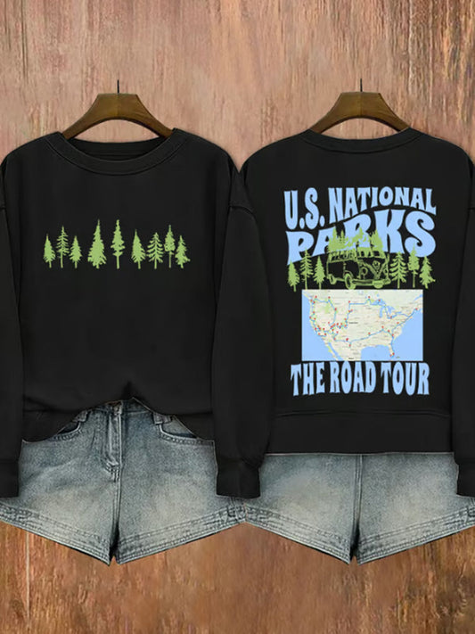 Comstylish Women's Support National Parks Printed Sweatshirt