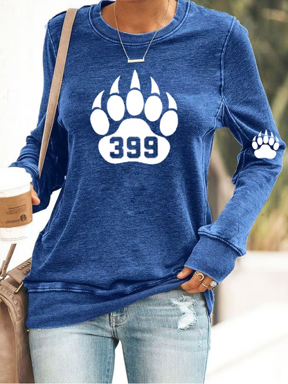 Comstylish Retro Grizzly Bear Claw Paw Rip 1996-2024 Print Sweatshirt