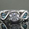 Zirconia Blue Silver Ring