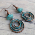 Turquoise Spiral Earrings