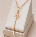 Rounded Crystal Necklace in Gold