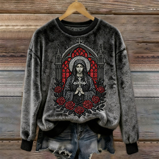 Comstylish Faith Goddess Design Women's Flannel Sweatshirt