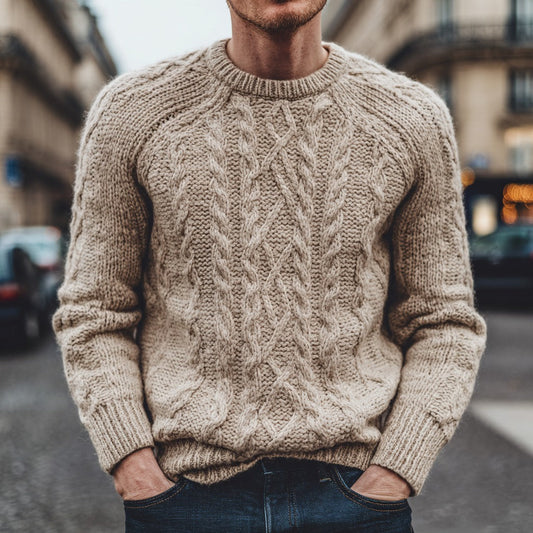 Men's Vintage Fairman Isle Jacquard Knit Crew Neck Sweater artswardrobe
