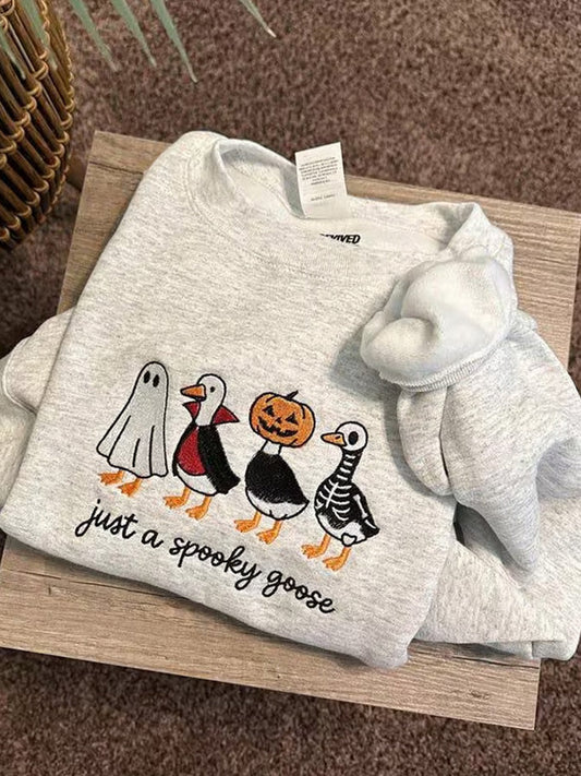 Women's Happy Halloween Spooky Goose Sweatshirt artswardrobe