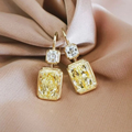 Yellow Glass Earrings