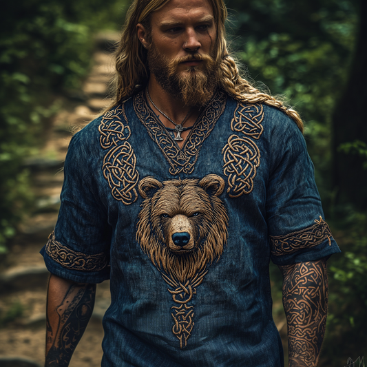 Nordic Viking Mythology Bear Head Celtic Totem T-shirt artswardrobe