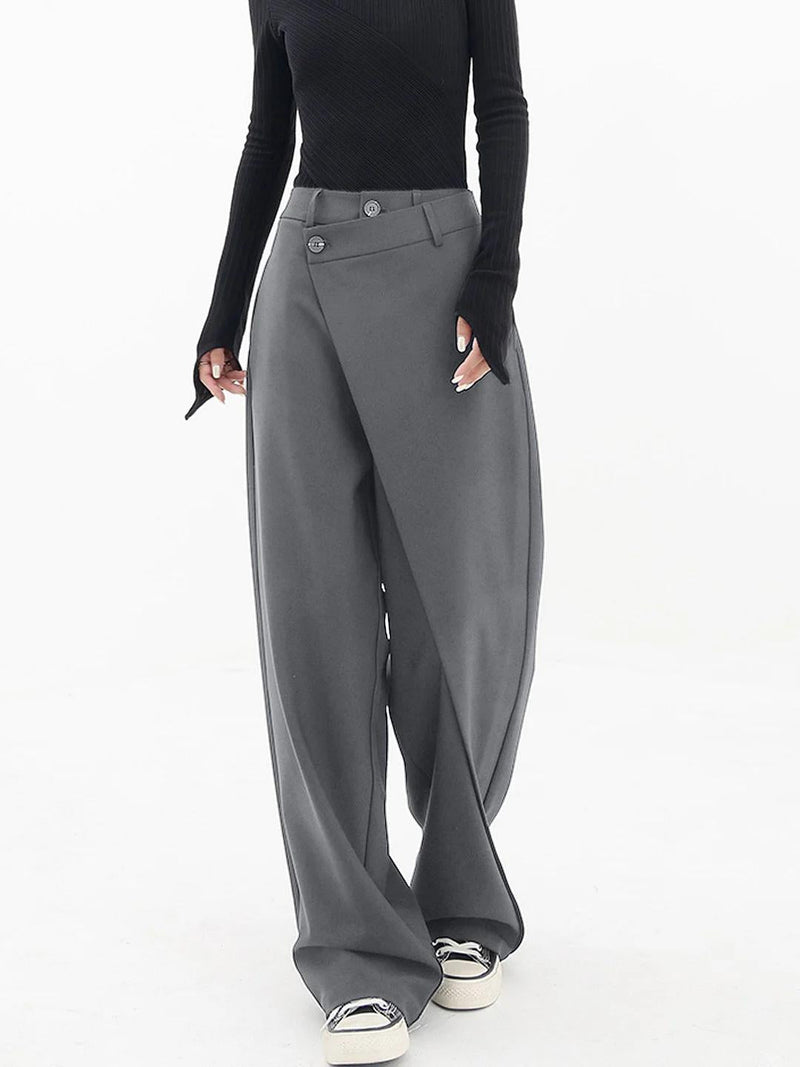 LM | Trendy asymmetric trousers with wide legs