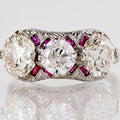 Pink & White Zirconia Silver Ring