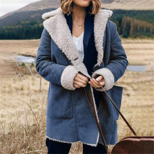Casual Suede Fabric Fluff Jacket