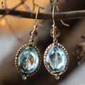 Blue Inlaid Glass Earrings