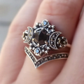 Silver Black Stone Ring