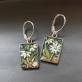 Rectangular Flower Earrings