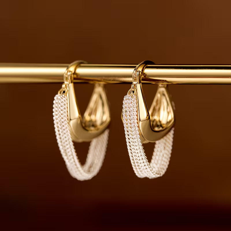 Golden Drop Clip-on Earrings
