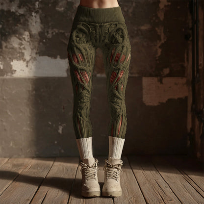 Halloween Muscle Anatomy Art Women's Knit Leggings artswardrobe