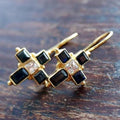 Black & Zirconia Golden Earrings