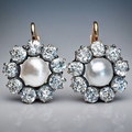 Star Pearl Zirconia Earrings