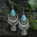 Silver Earrings With Bells and Opal