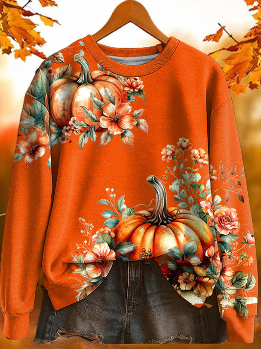 Comstylish Women's Autumn Print Crew Neck Sweatshirt