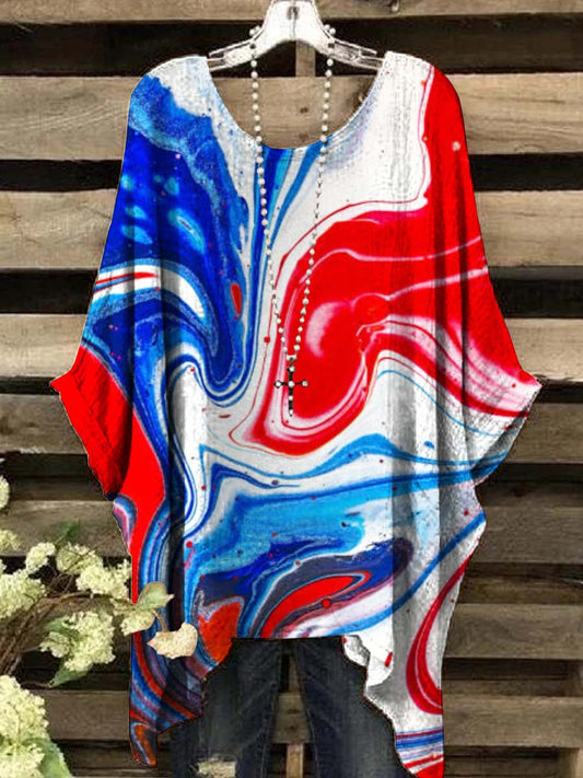 Women's Independence Day Rendered Print Casual Top