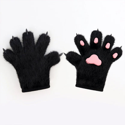 Comstylish Plush Cat Paw Warm Gloves