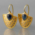 Golden Blue Crystal Earrings