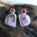 Purple Red Zirconia Earrings