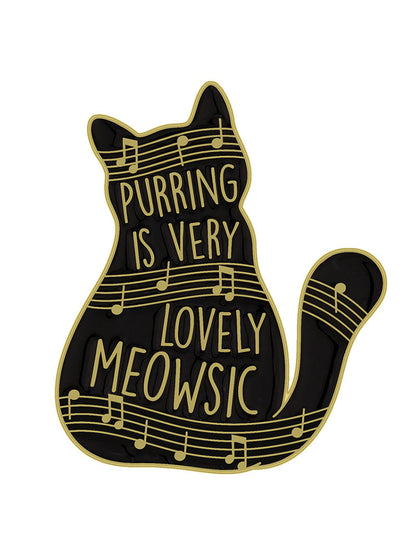 Lovely Black Cat Music Note Brooch elevenforest