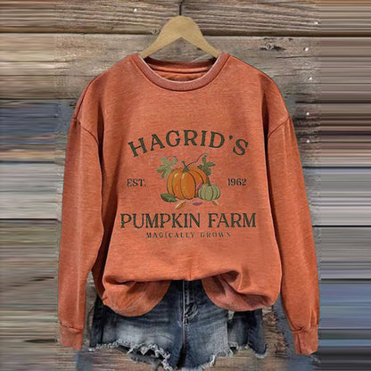 Comstylish Women's Hagrid's Pumpkin Farm Print Sweatshirt