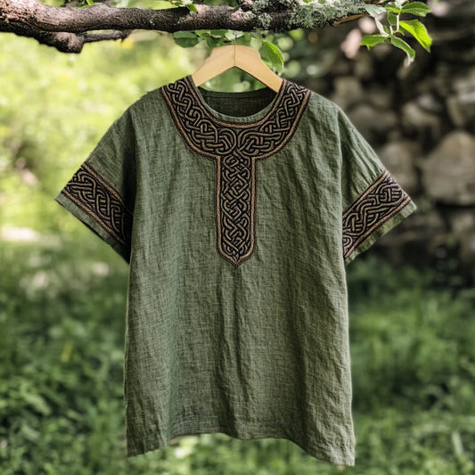 Men's Viking Celtic Knot Art Linen T-shirt artswardrobe
