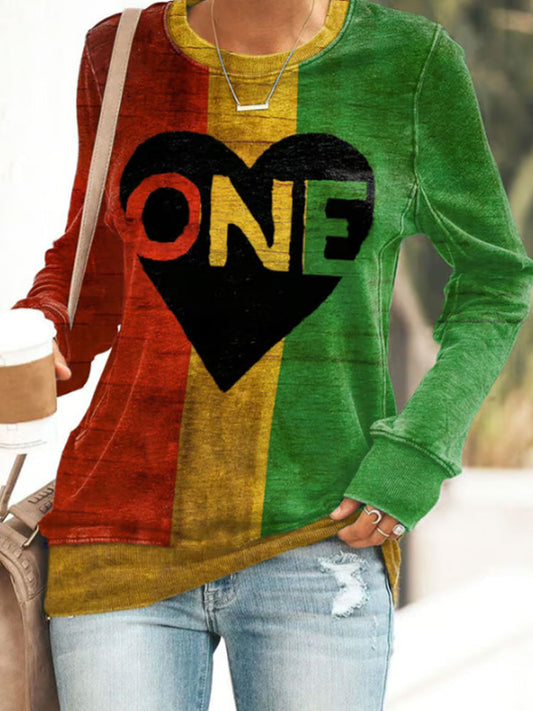 Comstylish Women's Reggae Print Sweatshirt