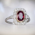 Red Zirconia Silver Ring
