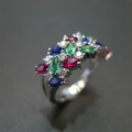 Colorful Zirconia Silver Ring