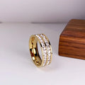 Ring With Double Zircon Inlay