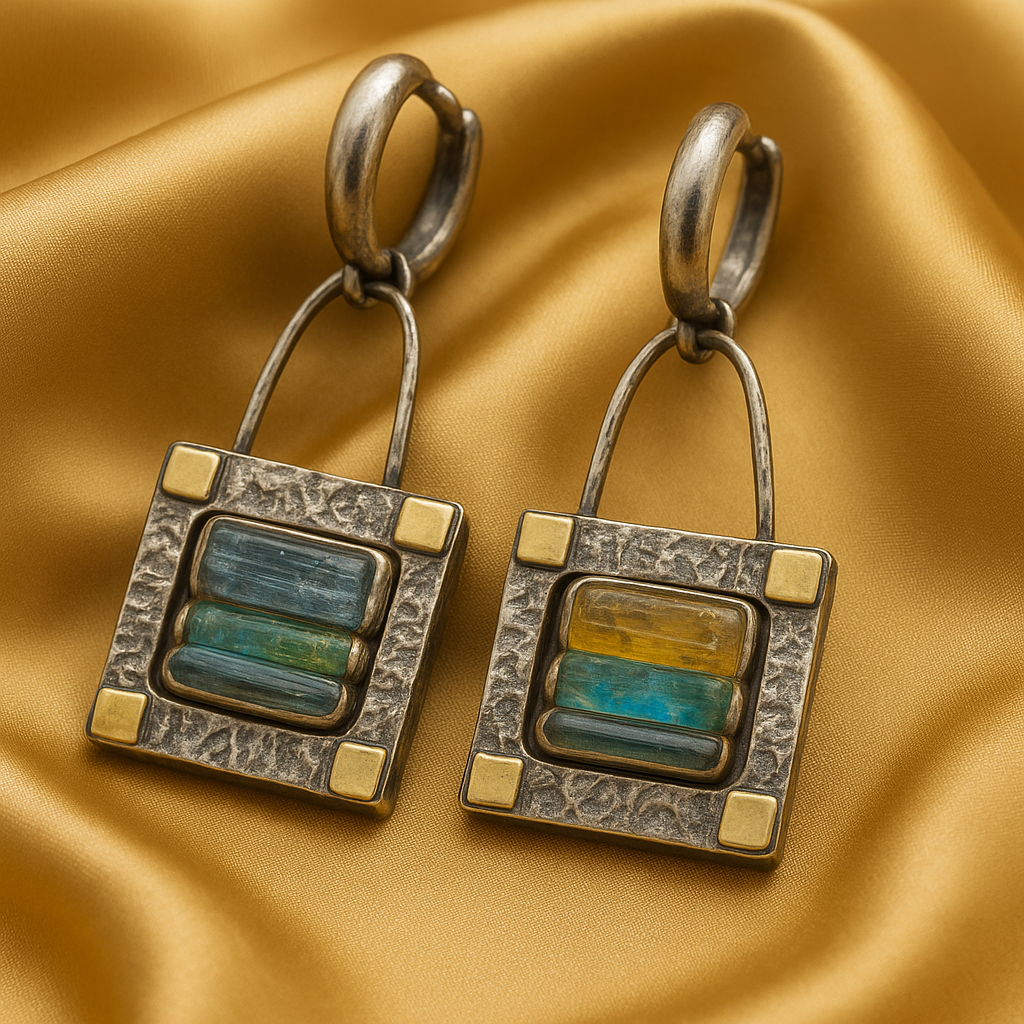 Blue & Green Crystal Earings