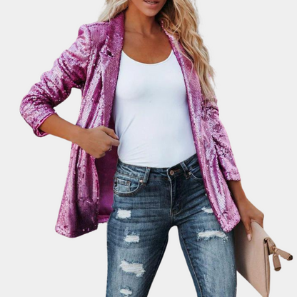LM | Stylish glitter blazer for women