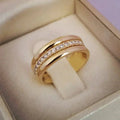 Double Ring With Inlaid Zirconia