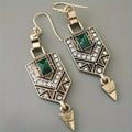 Gold Green Zirconia Earrings