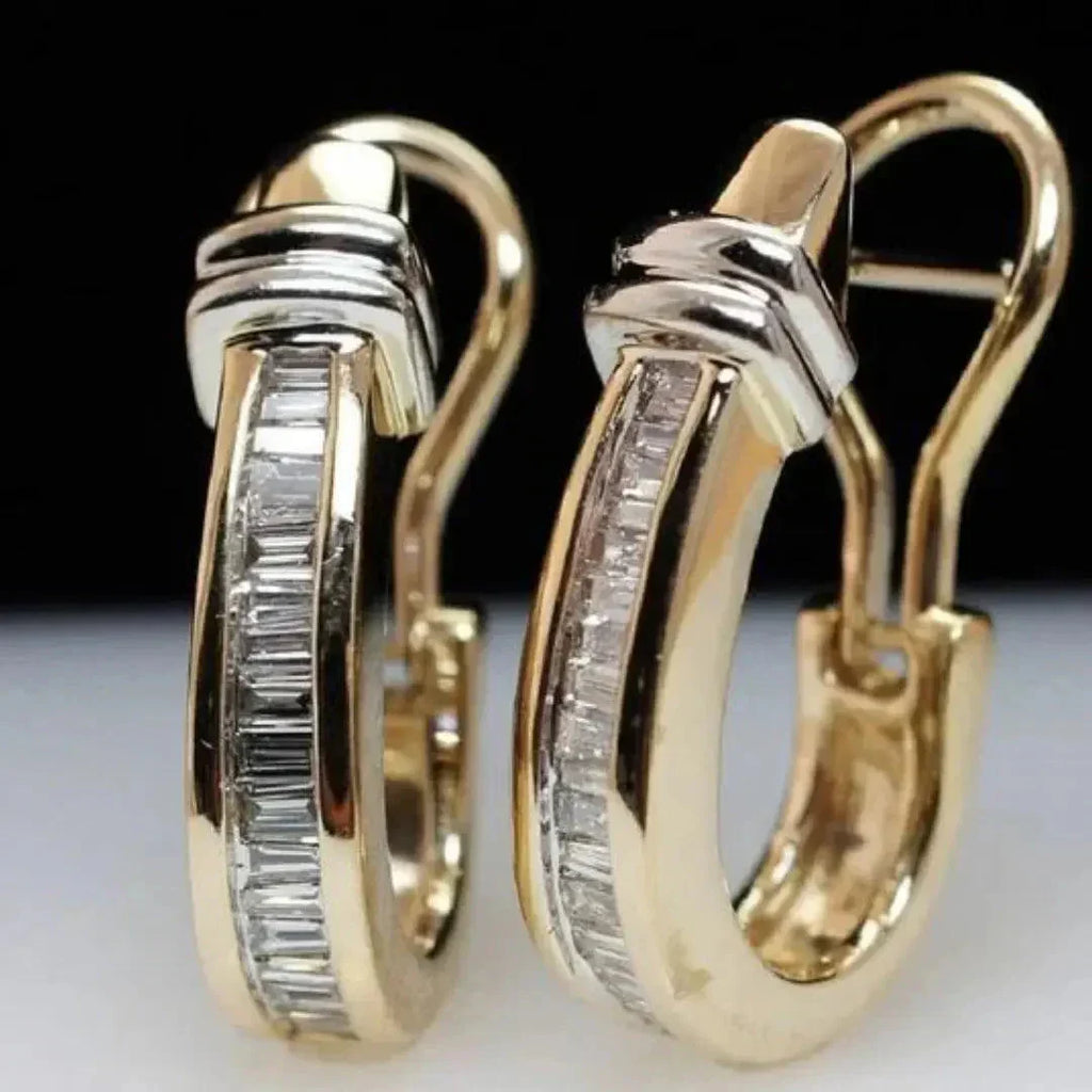 Classic Gold Earrings With Diamonds