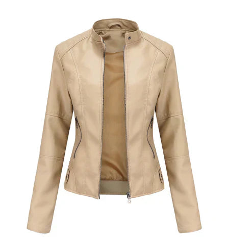 LM | Ladies leather jacket with Mao