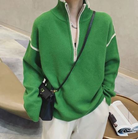 LM | Stand-up sweater with zipper