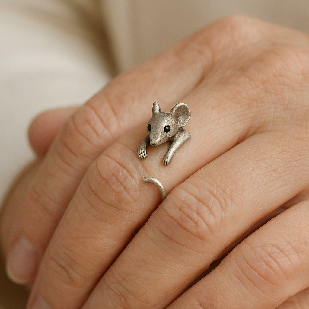 Silver Mouse-themed Ring