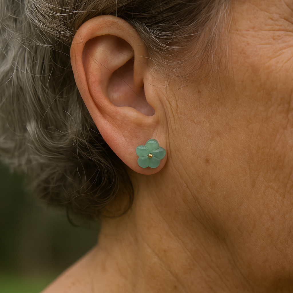Turquoise Crystal Flower Earrings