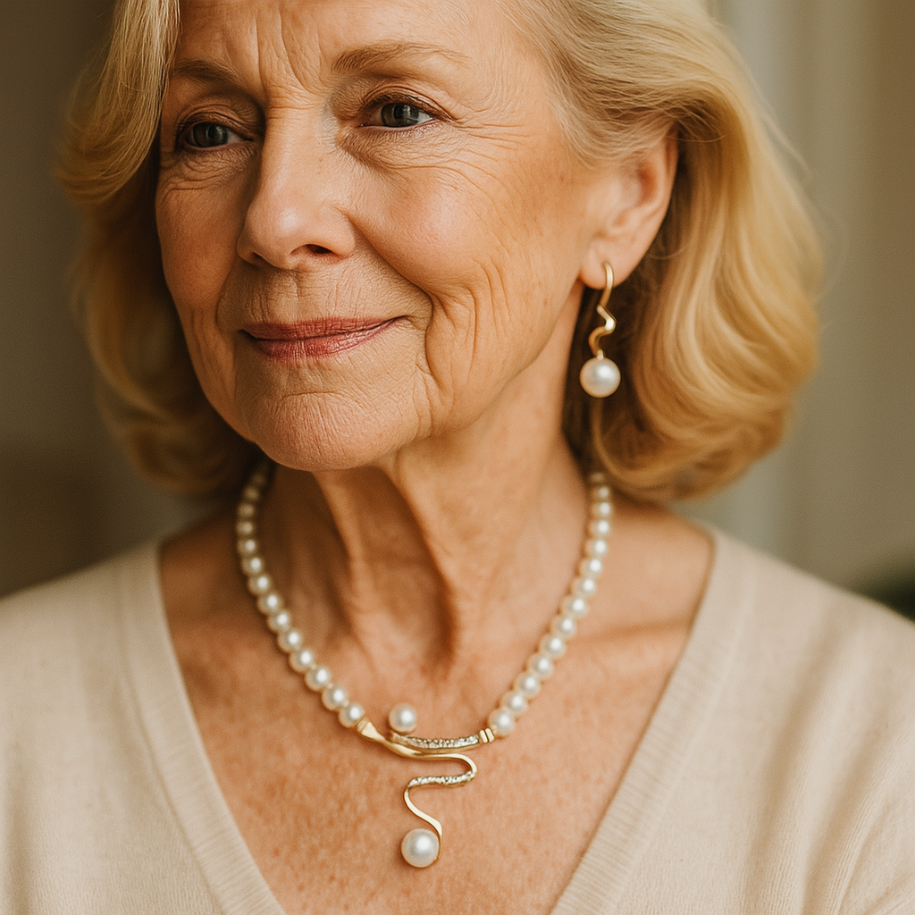 Pearl Jewelry Set – Necklace & Earrings