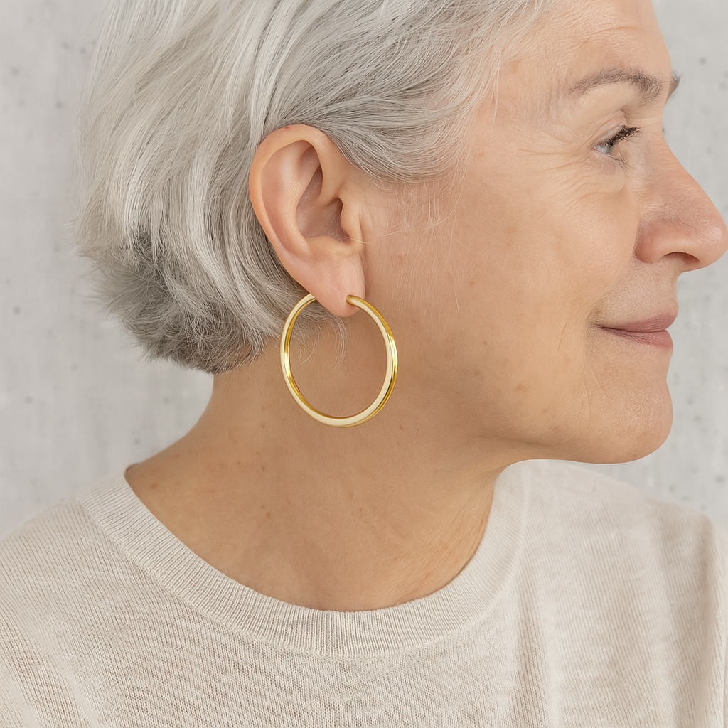 Minimal Large Hoop Golden Earings