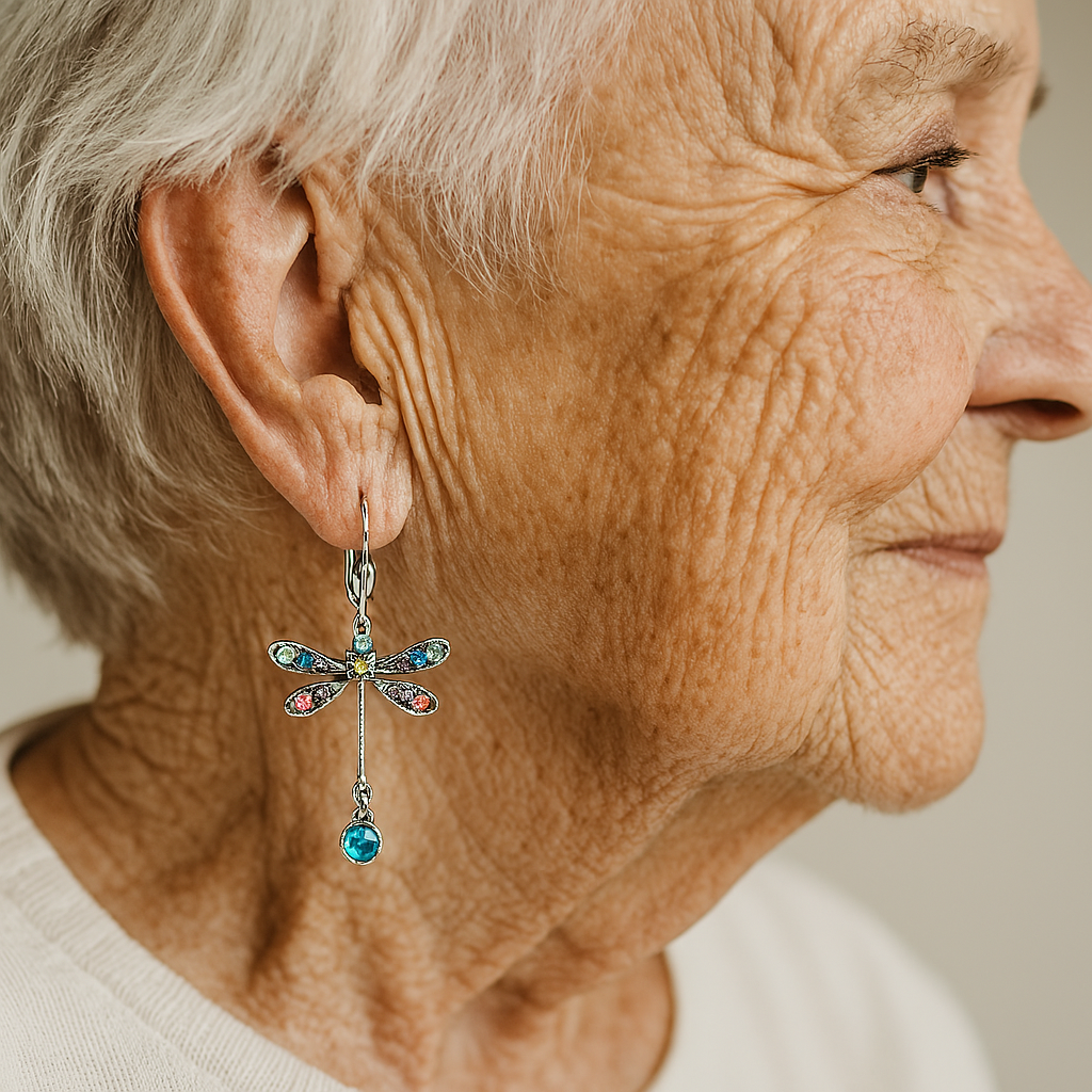 Modern Dragonfly Carved Earrings