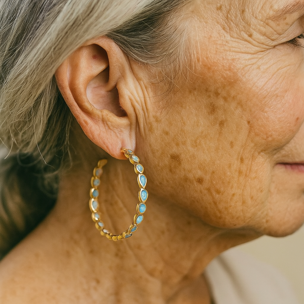 Luxe Blue Opal Gold Drops