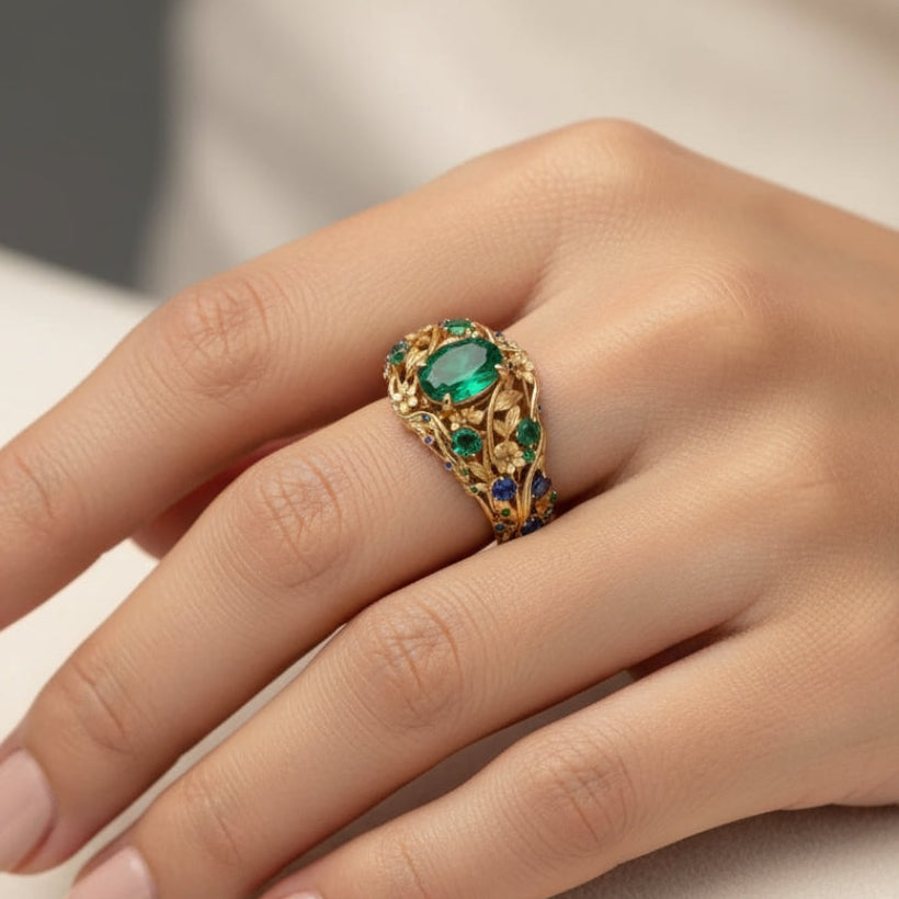 Delicate Artisan Gold Ring