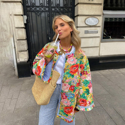 LM | stylish printed quilted jacket