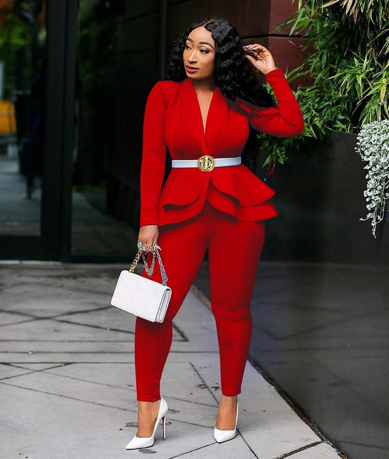 LM | Tracksuit with full sleeves ruffle blazer